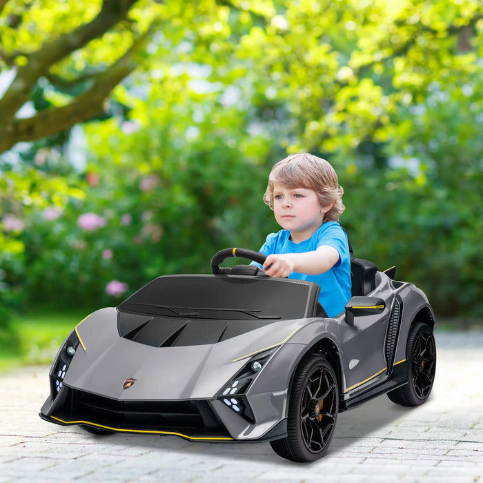 Kids Licensed Lamborghini Autentica in Grey 12V - Little and Giant Explorers AIYAPLAY