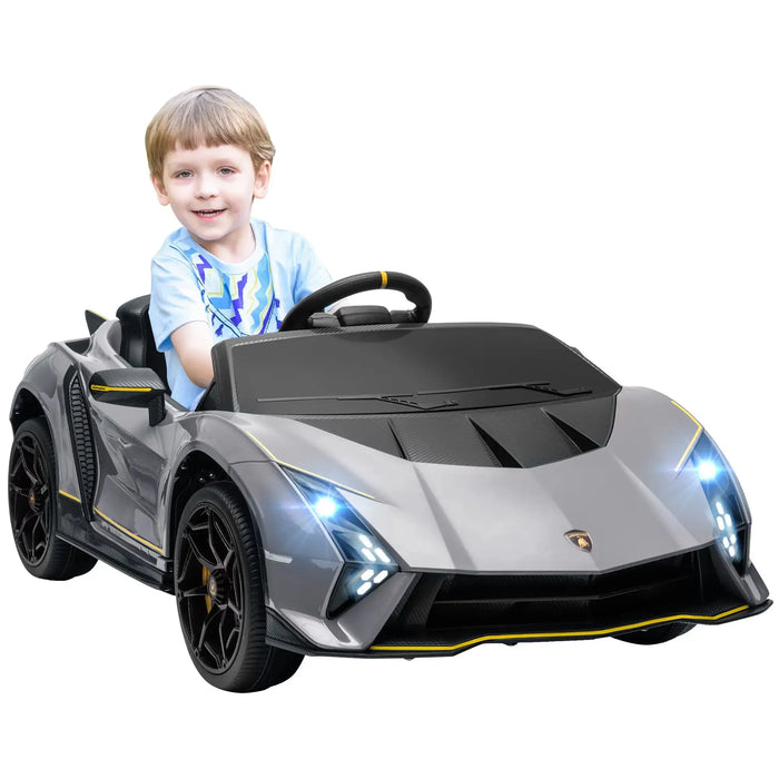 Kids Licensed Lamborghini Autentica in Grey 12V - Little and Giant Explorers AIYAPLAY