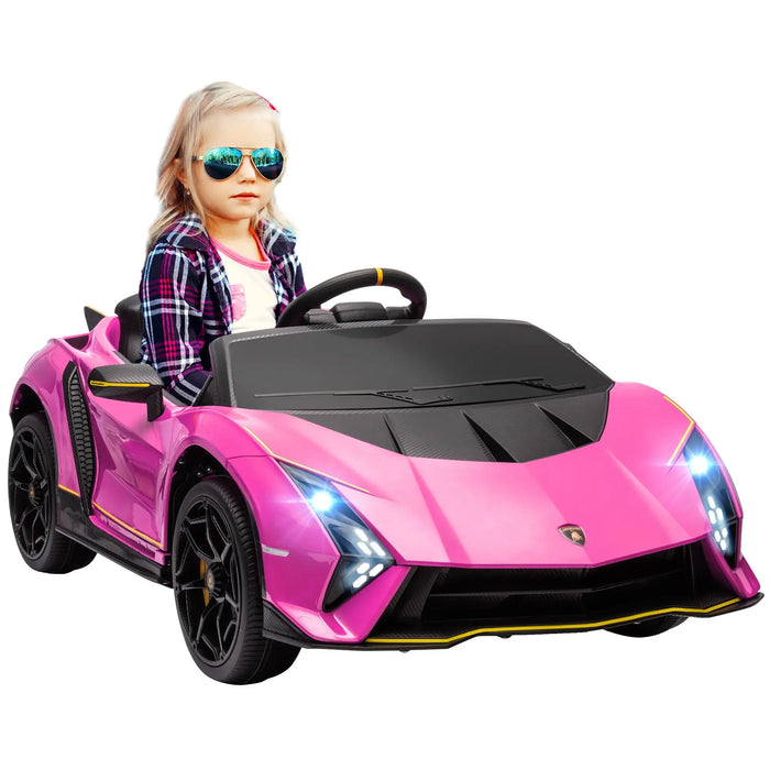 Kids Licensed Lamborghini Autentica in Pink 12V - Little and Giant Explorers AIYAPLAY