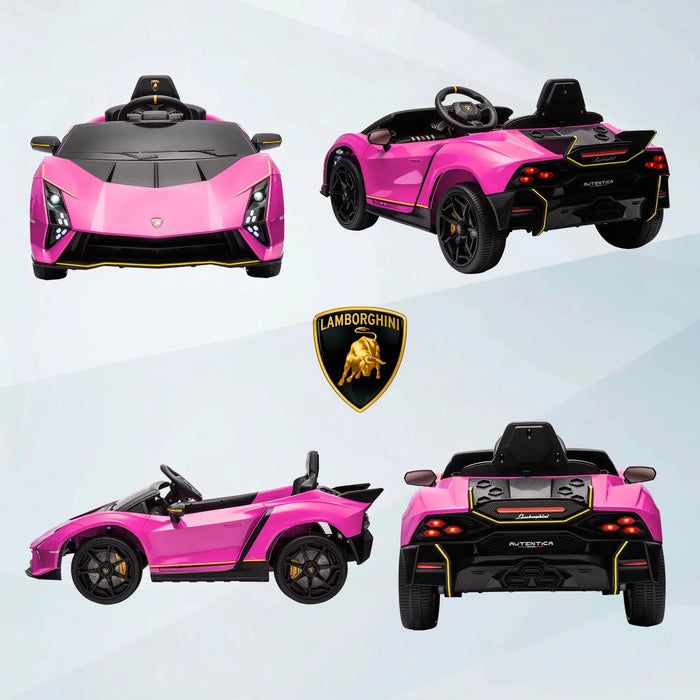 Kids Licensed Lamborghini Autentica in Pink 12V - Little and Giant Explorers AIYAPLAY