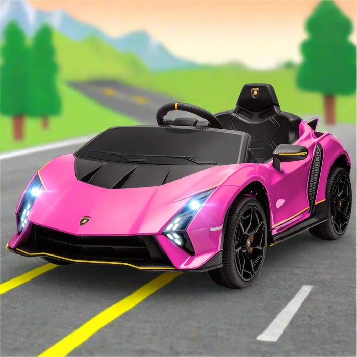 Kids Licensed Lamborghini Autentica in Pink 12V - Little and Giant Explorers AIYAPLAY