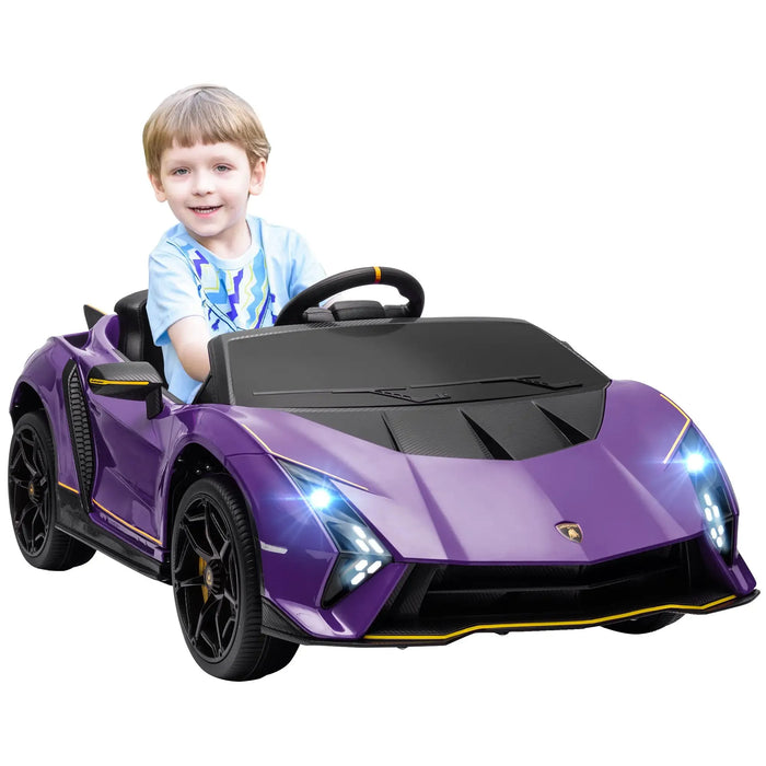 Kids Licensed Lamborghini Autentica in Purple 12V - Little and Giant Explorers AIYAPLAY