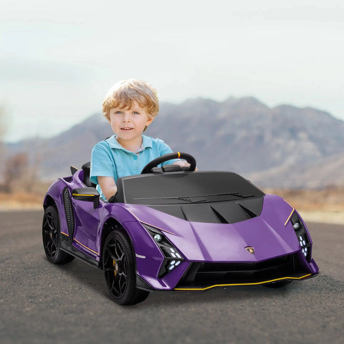 Kids Licensed Lamborghini Autentica in Purple 12V - Little and Giant Explorers AIYAPLAY