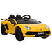 Licensed Lamborghini Aventador SVJ with Remote, Music and Lights 12V in Yellow - Little and Giant Explorers HOMCOM