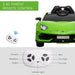 Licensed Lamborghini Aventador SVJ with Remote, Music and Lights 12V in Green - Little and Giant Explorers HOMCOM