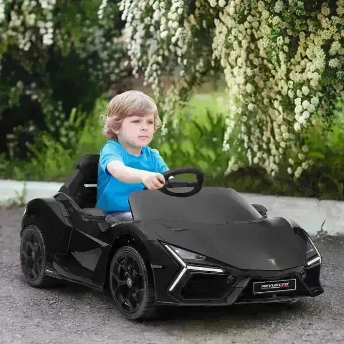 Kids Licensed Lamborghini Revuelto with Butterfly Doors in Black 12V - Little and Giant Explorers AIYAPLAY