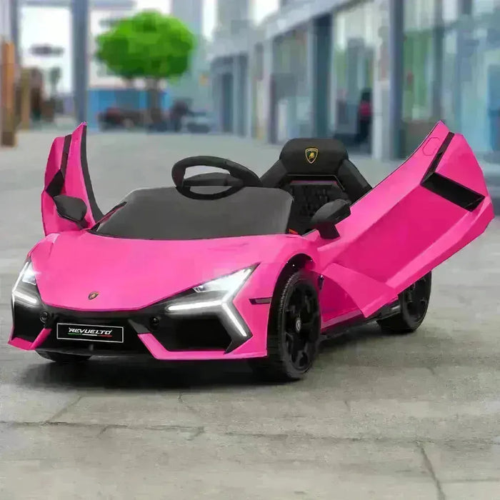 Kids Licensed Lamborghini Revuelto with Butterfly Doors in Pink 12V - Little and Giant Explorers AIYAPLAY