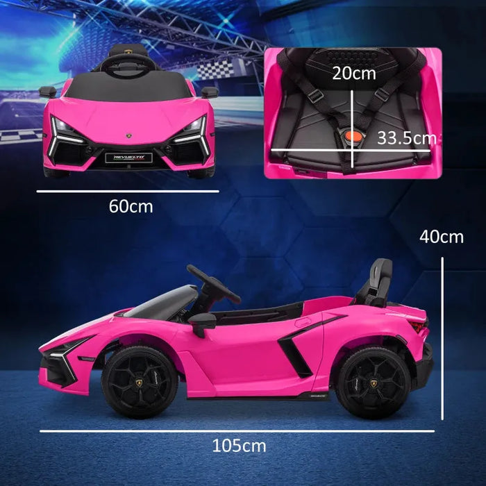 Kids Licensed Lamborghini Revuelto with Butterfly Doors in Pink 12V - Little and Giant Explorers AIYAPLAY