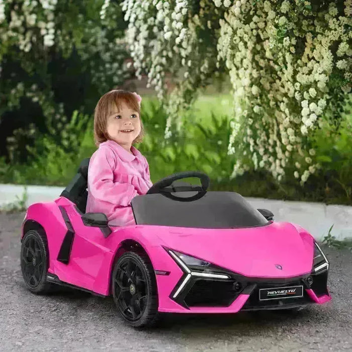 Kids Licensed Lamborghini Revuelto with Butterfly Doors in Pink 12V - Little and Giant Explorers AIYAPLAY