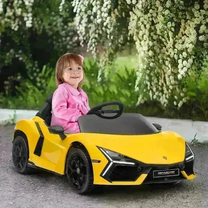 Kids Licensed Lamborghini Revuelto with Butterfly Doors in Yellow 12V - Little and Giant Explorers AIYAPLAY