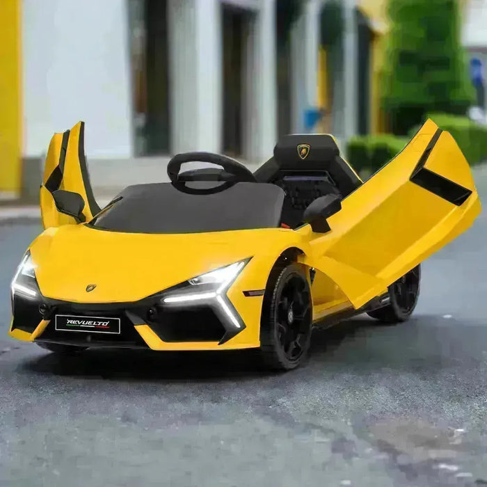 Kids Licensed Lamborghini Revuelto with Butterfly Doors in Yellow 12V - Little and Giant Explorers AIYAPLAY