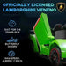 Licensed Lamborghini Veneno with Remote, Music and Horn 12V in Green - Little and Giant Explorers HOMCOM