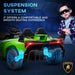 Licensed Lamborghini Veneno with Remote, Music and Horn 12V in Green - Little and Giant Explorers HOMCOM