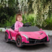 Licensed Lamborghini Veneno with Remote, Music and Horn 12V in Pink - Little and Giant Explorers HOMCOM