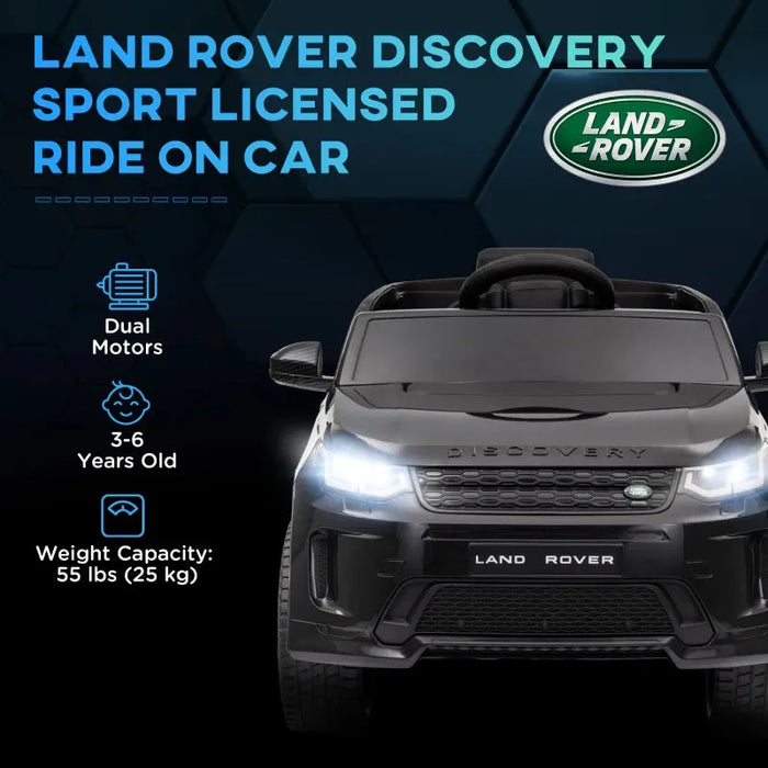 Kids Licensed Land Rover Discovery Sport with Remote in Black 12V - Little and Giant Explorers AIYAPLAY