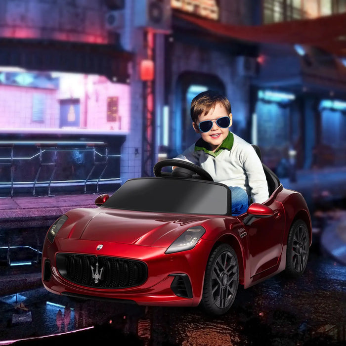 Kids Licensed Maserati Gran Turismo Folgore in Wine Red 12V - Little and Giant Explorers AIYAPLAY