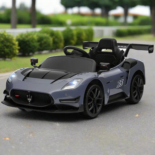 Kids Licensed Maserati GT2 with Remote and Lights in Grey 12V - Little and Giant Explorers AIYAPLAY