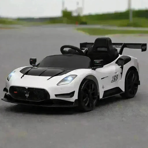 Kids Licensed Maserati GT2 with Remote and Lights in White 12V - Little and Giant Explorers AIYAPLAY