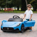 Kids Licensed Maserati MC20 with Spring Suspension in Blue 12V - Little and Giant Explorers AIYAPLAY