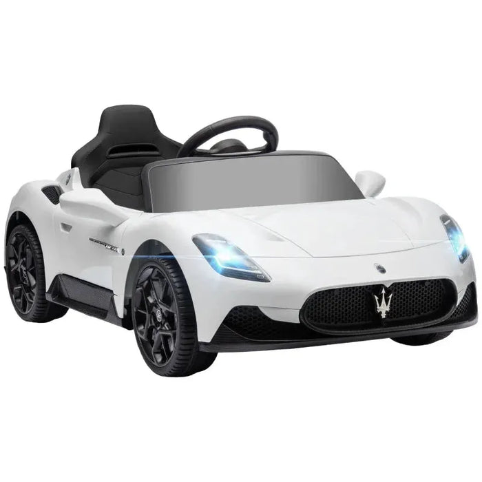 Kids Licensed Maserati MC20 with Spring Suspension in White 12V - Little and Giant Explorers AIYAPLAY