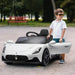 Kids Licensed Maserati MC20 with Spring Suspension in White 12V - Little and Giant Explorers AIYAPLAY