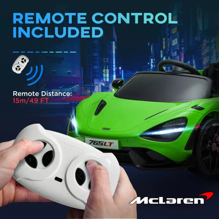 Kids Licensed McLaren 765LT with Butterfly Doors in Green 12V - Little and Giant Explorers AIYAPLAY