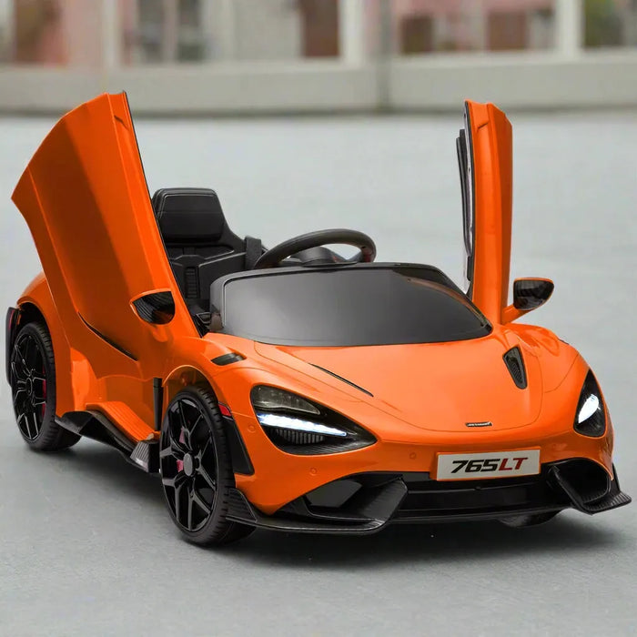 Kids Licensed McLaren 765LT with Butterfly Doors in Orange 12V - Little and Giant Explorers AIYAPLAY