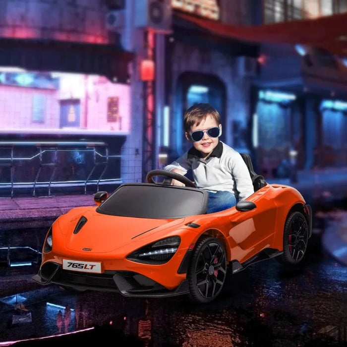 Kids Licensed McLaren 765LT with Butterfly Doors in Orange 12V - Little and Giant Explorers AIYAPLAY