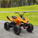 Licensed McLaren Quad Bike with Music, Headlights, MP3 Slot and Suspension Wheels 12V Electric Ride on Toy in Orange - Little and Giant Explorers HOMCOM