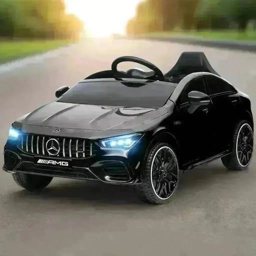 Kids Licensed Mercedes-AMG CLA 45 with Suspension in Black 12V - Little and Giant Explorers AIYAPLAY