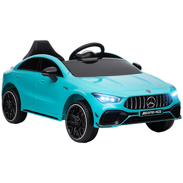 Kids Licensed Mercedes-AMG CLA 45 with Suspension in Light Blue 12V - Little and Giant Explorers AIYAPLAY