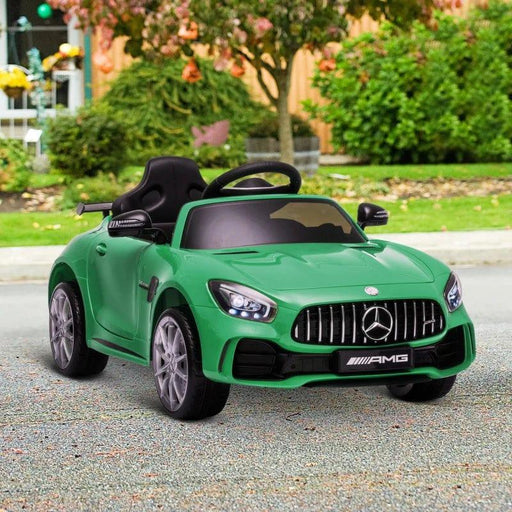 Licensed Mercedes Benz AMG GTR 12V in Green - Little and Giant Explorers HOMCOM