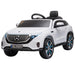 Licensed Mercedes Benz EQC with Remote, Music, Lights and Bluetooth 12V in White - Little and Giant Explorers HOMCOM