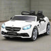 Licensed Mercedes Benz SLC 300 with Remote, Music, Lights and Suspension Wheels 12V in White - Little and Giant Explorers AIYAPLAY