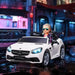 Licensed Mercedes Benz SLC 300 with Remote, Music, Lights and Suspension Wheels 12V in White - Little and Giant Explorers AIYAPLAY