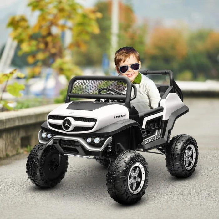 Licensed Mercedes Benz Unimog with Remote, Horn and Lights 12V Electric Ride on Toy - Little and Giant Explorers HOMCOM