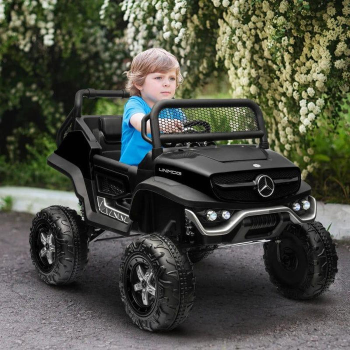 Licensed Mercedes Benz Unimog with Remote, Horn and Lights 12V Electric Ride on Toy - Little and Giant Explorers HOMCOM