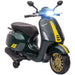 Kids Licensed Vespa Motorbike with Headlights and FM Radio in Green 12V - Little and Giant Explorers AIYAPLAY