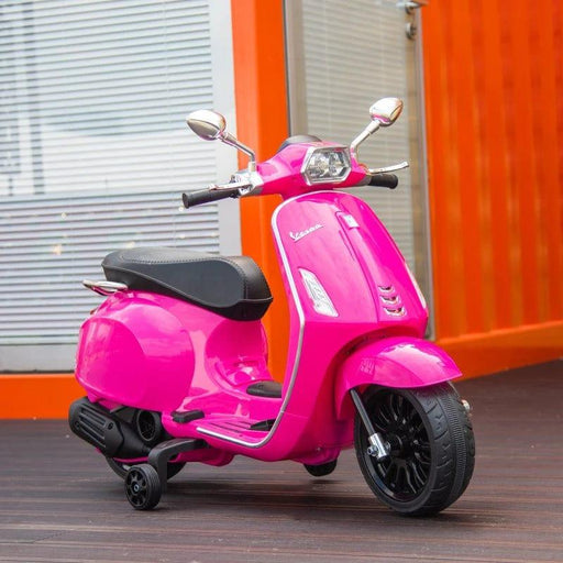 Licensed Vespa Motorbike with Music, Headlights and FM Radio 12V in Pink - Little and Giant Explorers AIYAPLAY