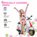 Kids Licensed Vespa Motorbike with Music, Headlights and FM Radio 12V in White - Little and Giant Explorers AIYAPLAY