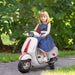 Kids Licensed Vespa Motorbike with Music, Headlights and FM Radio 12V in White - Little and Giant Explorers AIYAPLAY