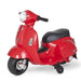 Licensed Vespa Motorcycle with Headlight and Horn 6V in Red - Little and Giant Explorers HOMCOM