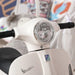 Licensed Vespa Motorcycle with Headlight and Horn 6V in White - Little and Giant Explorers HOMCOM