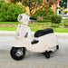 Licensed Vespa Motorcycle with Headlight and Horn 6V in White - Little and Giant Explorers HOMCOM