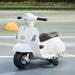 Licensed Vespa Motorcycle with Headlight and Horn 6V in White - Little and Giant Explorers HOMCOM