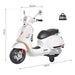 Licensed Vespa Motorcycle with LED Lights and MP3 6V in White - Little and Giant Explorers HOMCOM