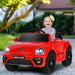 Kids Licensed Volkswagen Beetle Electric Kids Car with Remote Control in Red - Little and Giant Explorers Costway