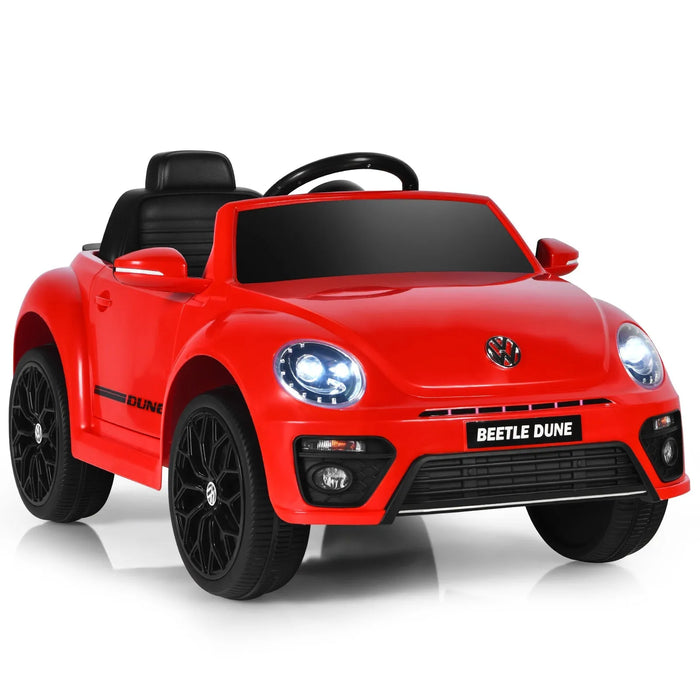 Kids Licensed Volkswagen Beetle Electric Kids Car with Remote Control in Red - Little and Giant Explorers Costway