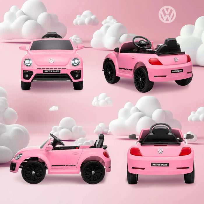 Kids Licensed Volkswagen Beetle with Soft Start in Pink 12V - Little and Giant Explorers AIYAPLAY