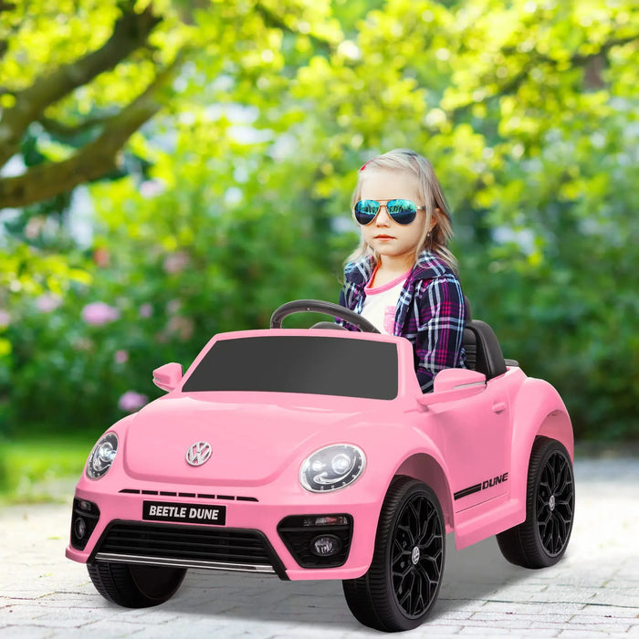 Kids Licensed Volkswagen Beetle with Soft Start in Pink 12V - Little and Giant Explorers AIYAPLAY